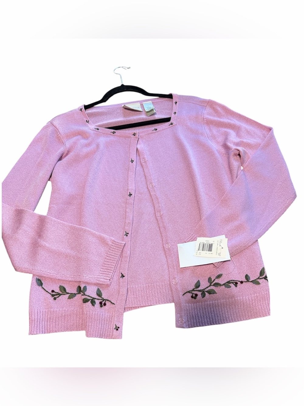 NWT Vtg First Issue Liz Claiborne Autumn Landscapes Embroidered Sweater Set L
